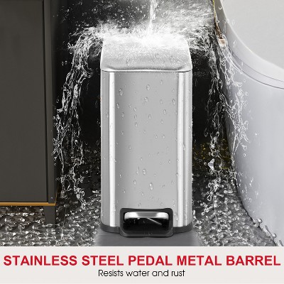 1.3 Gallon Stainless Steel Soft-Close Trash Can Set