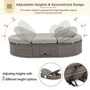 Chic Crate - Gray 2 Person Outdoor Daybed w/ Cushions+Pillows, Adj. Backrests & Cup Trays – Patio & Poolside Relaxation - 4 of 4