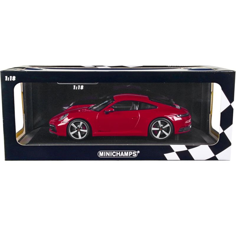 2019 Porsche 911 Carrera 4S Carmine Red with Silver Stripe Limited Edition to 600 pieces 1/18 Diecast Model Car by Minichamps, 3 of 4