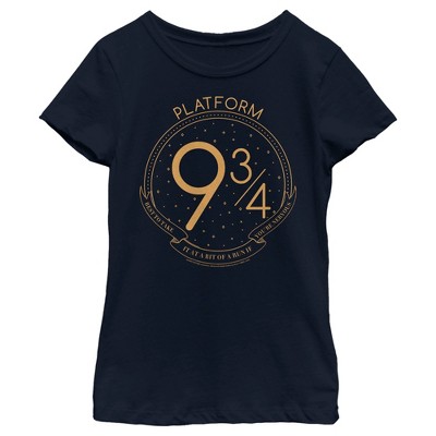 Girl\'s Harry Potter Platform 9 3/4 Line Art T-shirt : Target