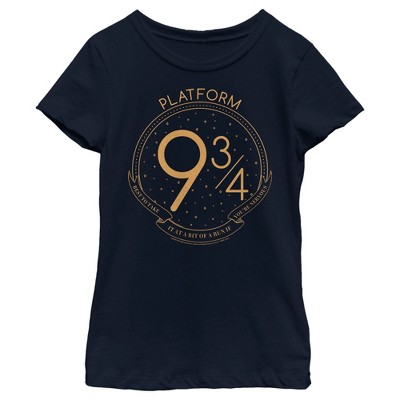 Girl's Harry Potter Platform 9 3/4 Line Art T-shirt : Target