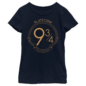 Girl's Harry Potter Platform 9 3/4 Line Art T-Shirt - 1 of 4