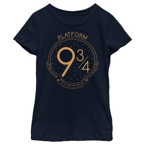 råd Glatte justering Girl's Harry Potter Platform 9 3/4 Line Art T-shirt : Target