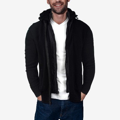 X Ray Men's Slim Fit Knitted Hoodie Sweater, Casual Color Block