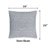 Heirloom 100% Cotton Ultra-Soft Chenille Tufted Lightweight Medallion Design Pillow Sham, All-Season, Machine Washable - 2 of 3