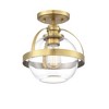 Savoy House Pendleton 1 - Light Semi-Flush Mount in  Warm Brass - 3 of 4