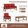 EROMMY 4-Piece Cedar Patio Set With PE Rope & Cushions - All-Weather Outdoor Conversation Group - 3 of 4