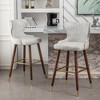 21.5" Faux Leather Tufted Barstools, Set of 2 with Nailhead Trim and Footrest for Kitchen, Bar, and Dining - 4 of 4