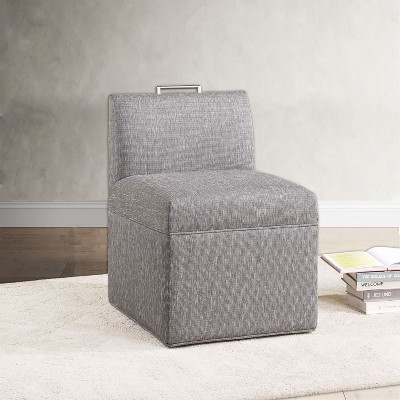 Circe 21.85" Wide Modern Castered Chair Upholstered Seat and Back Side Chair-Maison Boucle