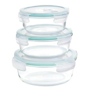 Gibson 6 Piece Glass Storage Containers with Leak Proof Lids - 1 of 4