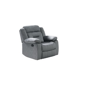 Velvet Manual Recliner Chair with Plush Armrest, Tufted Back, and Headrest - 1 of 4