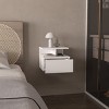 GlasFlength Nightstands Modern Nightstand Bedroom Nightstand Elegant Bedside Table with Drawer for Living Room, White, 14"*13.2"*11.6" - 3 of 4