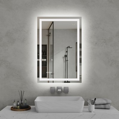 JUJABU Bathroom Vanity Mirror with 3 Light Colors, Anti-Fog, Shatterproof, Waterproof