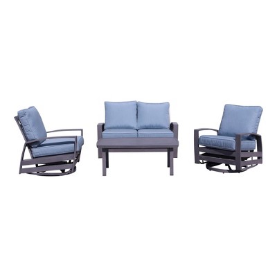 Courtyard Casual Cabo Motion  4 pc Loveseat Coffee Table Set