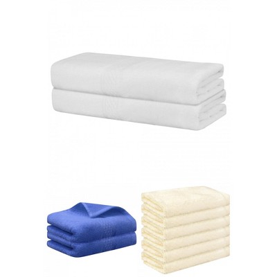 REGALWOVEN Absorbent Solid Bath Hand Face Cloths Cotton Towels 3 Piece Sets