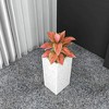 LeisureMod Terra Fiberstone and MGO Clay Planter Tall Square Planter Pot for Indoor and Outdoor - 2 of 4