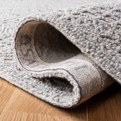 Handmade Grey Wool Rectangular Tufted Area Rug, 3' x 5'