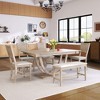 NicBex Dining Table Set for 6 Morden Dining Room Table with Half Round Base, 4 Linen Chairs and 1 Bench for Kitchen - 3 of 4