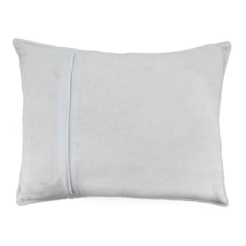 Saro Lifestyle Saro Lifestyle Cotton Pillow Cover With Crochet Design, Multi, 12"x16", 2 of 3
