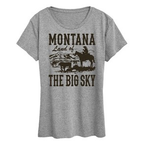 Women's - Instant Message - Montana Land Of Big Sky -Women's Short Sleeve Graphic T-Shirt Short Sleeve Graphic T-Shirt - 1 of 4