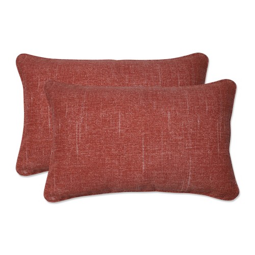 2pc Outdoor/Indoor Rectangular Throw Pillow Set Tory Sunset Orange - Pillow Perfect