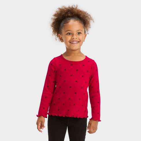 Girls red store long sleeve shirt