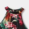 PATPAT Family Matching Allover Plant Floral Print Halterneck Dresses and Short-sleeve Shirts Sets - 4 of 4