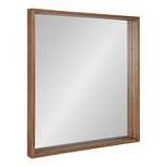 30" x 30" Hutton Square Wall Mirror Rustic Brown - Kate & Laurel All Things Decor