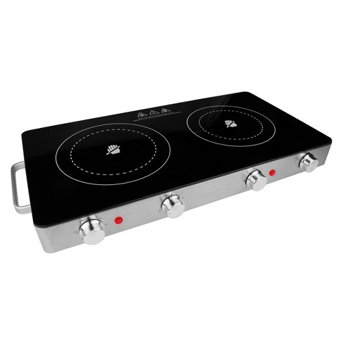 Brentwood Select 1800 Watt Double Infrared Electric Countertop Burner In  Stainless Steel With Timer : Target