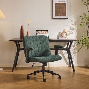 Karl Home | Speckled Chenille Swivel Chair With Flip-Up Arms For Cross-Legged - 1 of 4