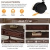 47" Farmhouse Coffee Table with Drawer,Rolling Lockable Wheels & Storage Shelf for Living Room-Baofuwish - 3 of 4