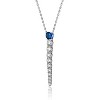 Guili 14K Gold-Plated Sterling Silver Necklace with CZ Icicle Journey Pendant in Red, Blue, or Green—Elegant, Stylish, and Perfect for Layering. - 2 of 3