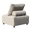 Outdoor Single Modular Sofa, Linen Armless Floor Sofa, Single Sofa Couch with Cushion For Balcony Patio Bedroom Living Room, Free Combination - 2 of 4