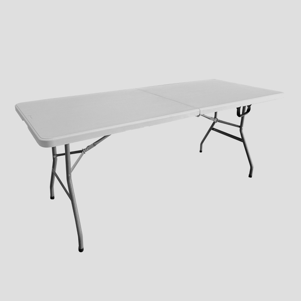 Techni Home 6' Folding Table with Easy-Carry Handle Granite White