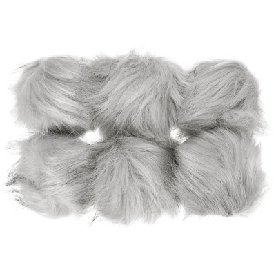 Unique Bargains Fluffy Soft Elastic Faux Fur Pom Poms for Hats DIY Scarves Gloves 6 Pcs