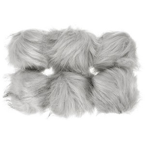 Unique Bargains Fluffy Soft Elastic Faux Fur Pom Poms for Hats DIY Scarves Gloves 6 Pcs - 1 of 4