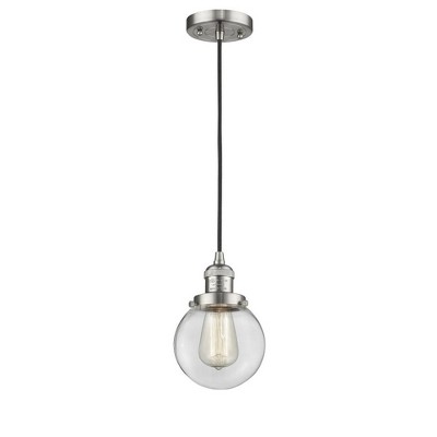 Beacon - 1 Light Cord Hung Mini Pendant In Industrial Style-9.5 Inches Tall and 6 Inches Wide