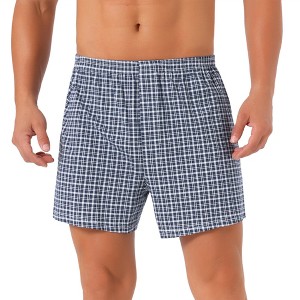 INSPIRE CHIC Men's Classic Elastic Waistband Plaid Pattern Boxer Shorts - 1 of 4