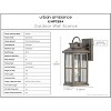Urban Ambiance Luxury Transitional Outdoor Wall Sconce 12''H x 5''W,  Aged Pewter Finish,  Anaheim Collection, UHP1294 - 4 of 4