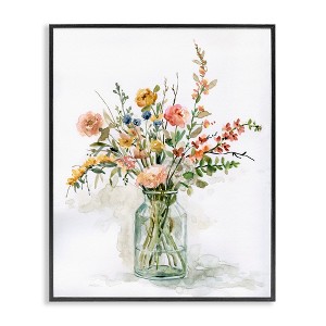 Stupell Industries Country Meadow Roses Floral Bouquet Watercolor Still Life Framed Giclee Art, Black, 11" x 14" - 1 of 4