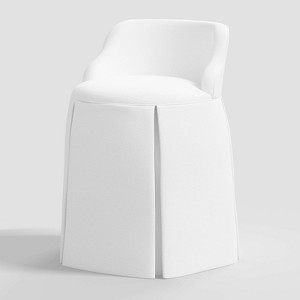 Quin Vanity Chair Twill White - Threshold™: Upholstered Cotton, No Assembly, Pine Frame, 250lb Capacity - 1 of 4
