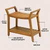 JONATHAN Y Orla 25.6" Modern Classic Slatted Solid Acacia Wood Indoor/Outdoor Shower Bench with Shelf and Handle - 4 of 4