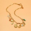 Cute Boho Charm Necklace for Women Paperclip Chain Necklace Sun Moon Star Coin Heart Flower Boot Boho Bow Charms Necklaces - 2 of 4
