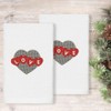 Linum Home Textiles Love Hearts - Embroidered Luxury 100% Turkish Cotton Hand Towels (Set of 2) - 2 of 3