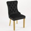 Kumasinova Mid Century Dining Chairs Set of 2,Tufted Kitchen Chairs with Lion Head Pull Ring,Velvet Dining Chair with Gold Wood Legs&Nailhead Trim - 2 of 4