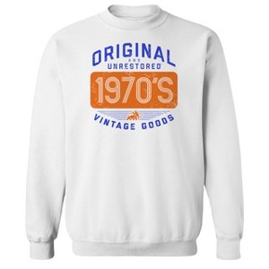Original and Unrestored Men's Built In The Seventies 2 Long Sleeve Graphic Cotton Sweatshirt - 1 of 1