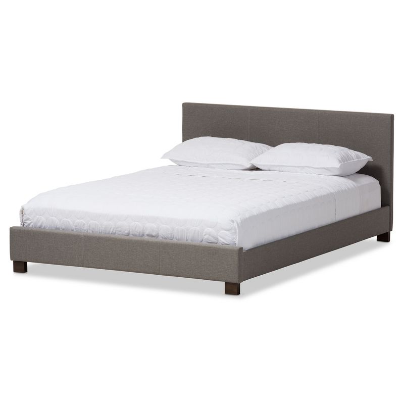 Elizabeth Modern And Contemporary Fabric Upholstered Panel - Stitched Platform Bed - Baxton Studio, 1 of 8