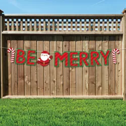 Big Dot of Happiness Jolly Santa Claus - Christmas Party Decorations - Be Merry - Outdoor Letter Banner