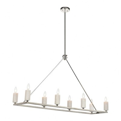 Elk Home White Stone 8 - Light Chandelier in  Polished Nickel