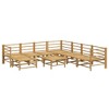 vidaXL 9-Piece Patio Furniture Lounge Set - Bamboo, Light Gray Cushions, Modular Design, for Garden/Deck/Patio - 4 of 4